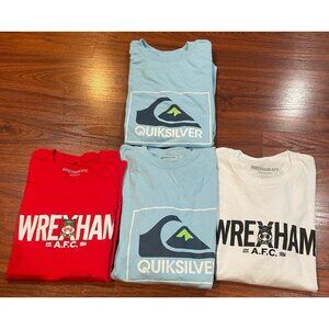 WREXHAM AND QUIKSILVER LOT OF 4 SHIRTS SZ MEDIUM